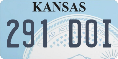 KS license plate 291DOI