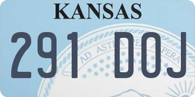 KS license plate 291DOJ