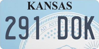 KS license plate 291DOK
