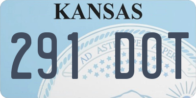 KS license plate 291DOT