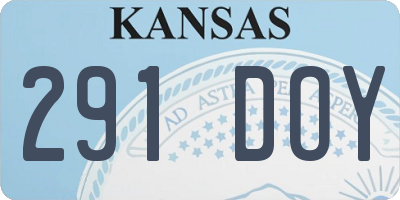 KS license plate 291DOY