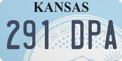KS license plate 291DPA