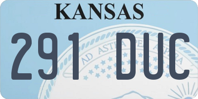 KS license plate 291DUC