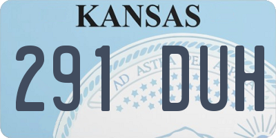 KS license plate 291DUH
