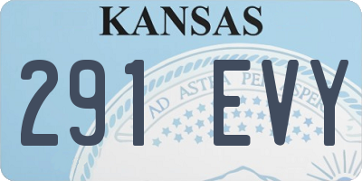 KS license plate 291EVY