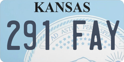 KS license plate 291FAY