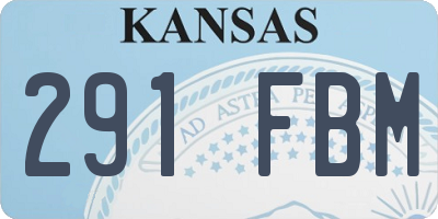 KS license plate 291FBM