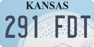 KS license plate 291FDT
