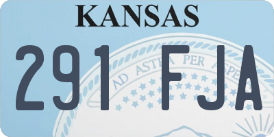 KS license plate 291FJA