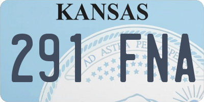 KS license plate 291FNA