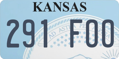 KS license plate 291FOO