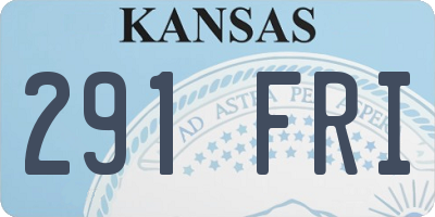KS license plate 291FRI