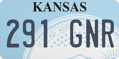 KS license plate 291GNR