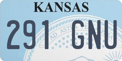KS license plate 291GNU