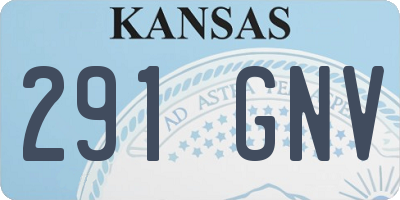KS license plate 291GNV