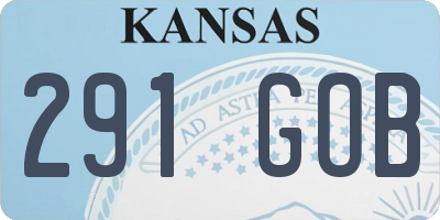 KS license plate 291GOB