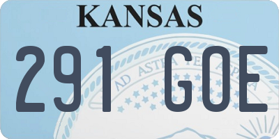 KS license plate 291GOE