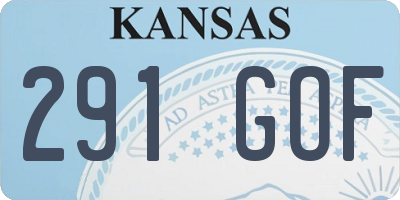 KS license plate 291GOF