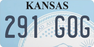 KS license plate 291GOG
