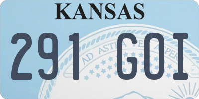 KS license plate 291GOI