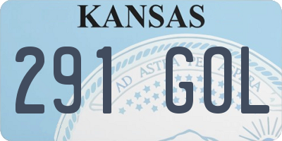 KS license plate 291GOL
