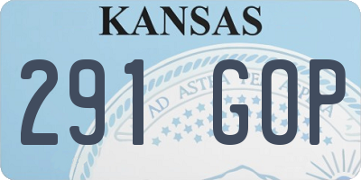 KS license plate 291GOP