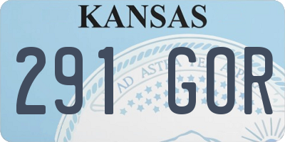 KS license plate 291GOR