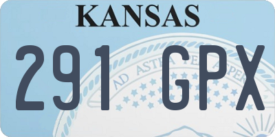 KS license plate 291GPX