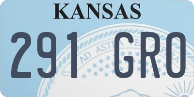 KS license plate 291GRO