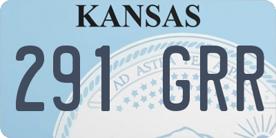 KS license plate 291GRR