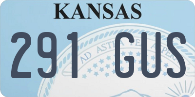 KS license plate 291GUS