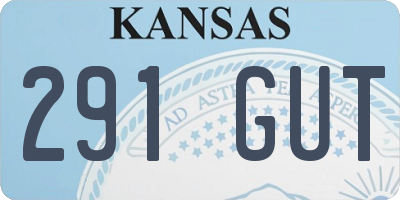 KS license plate 291GUT