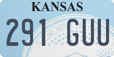 KS license plate 291GUU
