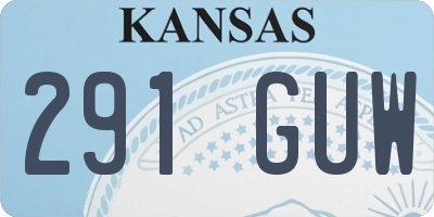 KS license plate 291GUW
