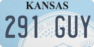 KS license plate 291GUY