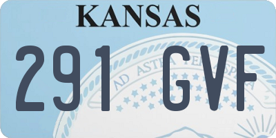 KS license plate 291GVF