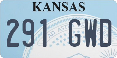 KS license plate 291GWD