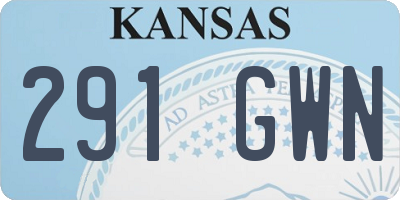 KS license plate 291GWN