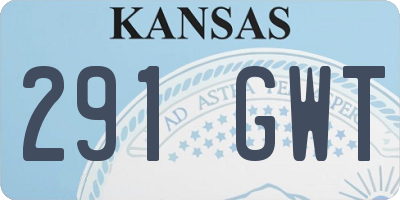 KS license plate 291GWT