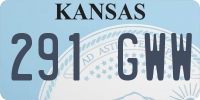 KS license plate 291GWW