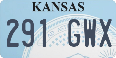 KS license plate 291GWX