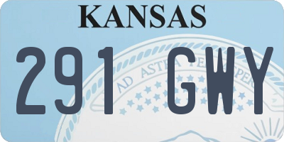 KS license plate 291GWY