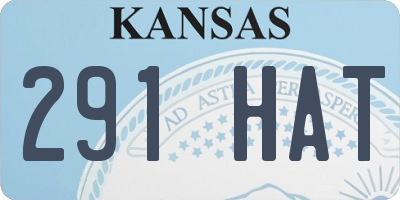 KS license plate 291HAT