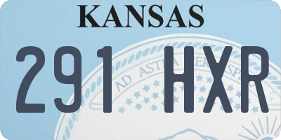 KS license plate 291HXR