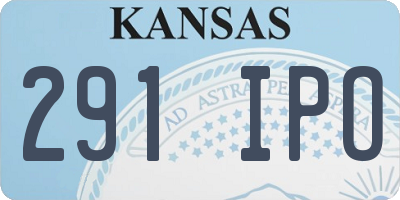 KS license plate 291IPO