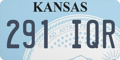 KS license plate 291IQR
