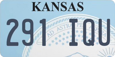 KS license plate 291IQU