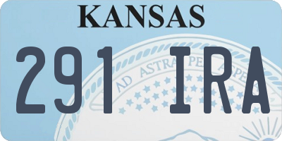 KS license plate 291IRA