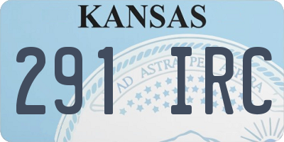 KS license plate 291IRC