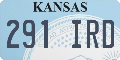 KS license plate 291IRD